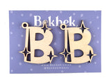 Alphabet Sparkle Keyring Wooden Blanks