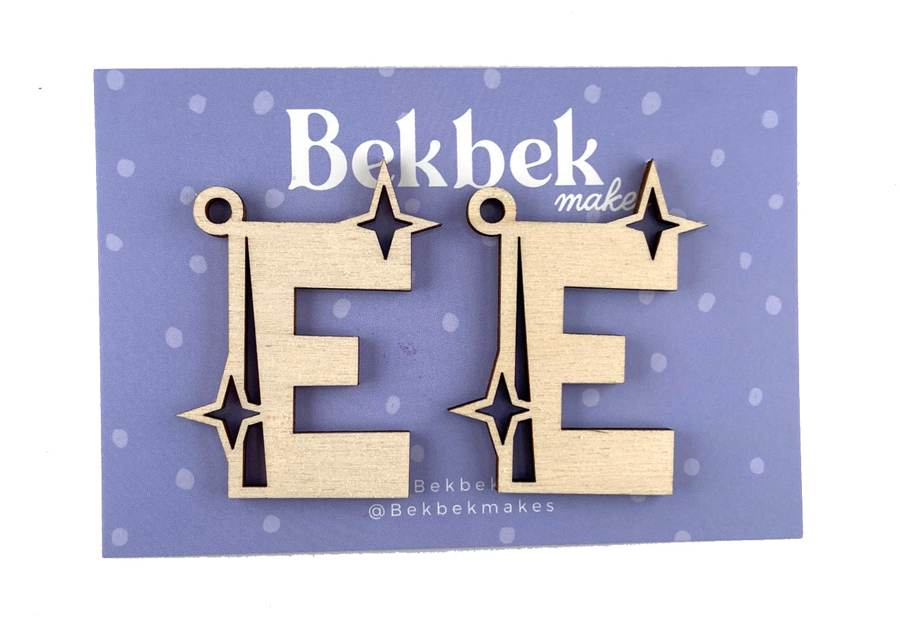Alphabet Sparkle Keyring Wooden Blanks