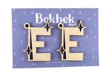 Alphabet Sparkle Keyring Wooden Blanks