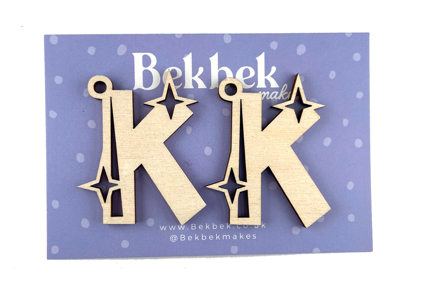 Alphabet Sparkle Keyring Wooden Blanks