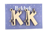 Alphabet Sparkle Keyring Wooden Blanks