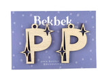 Alphabet Sparkle Keyring Wooden Blanks