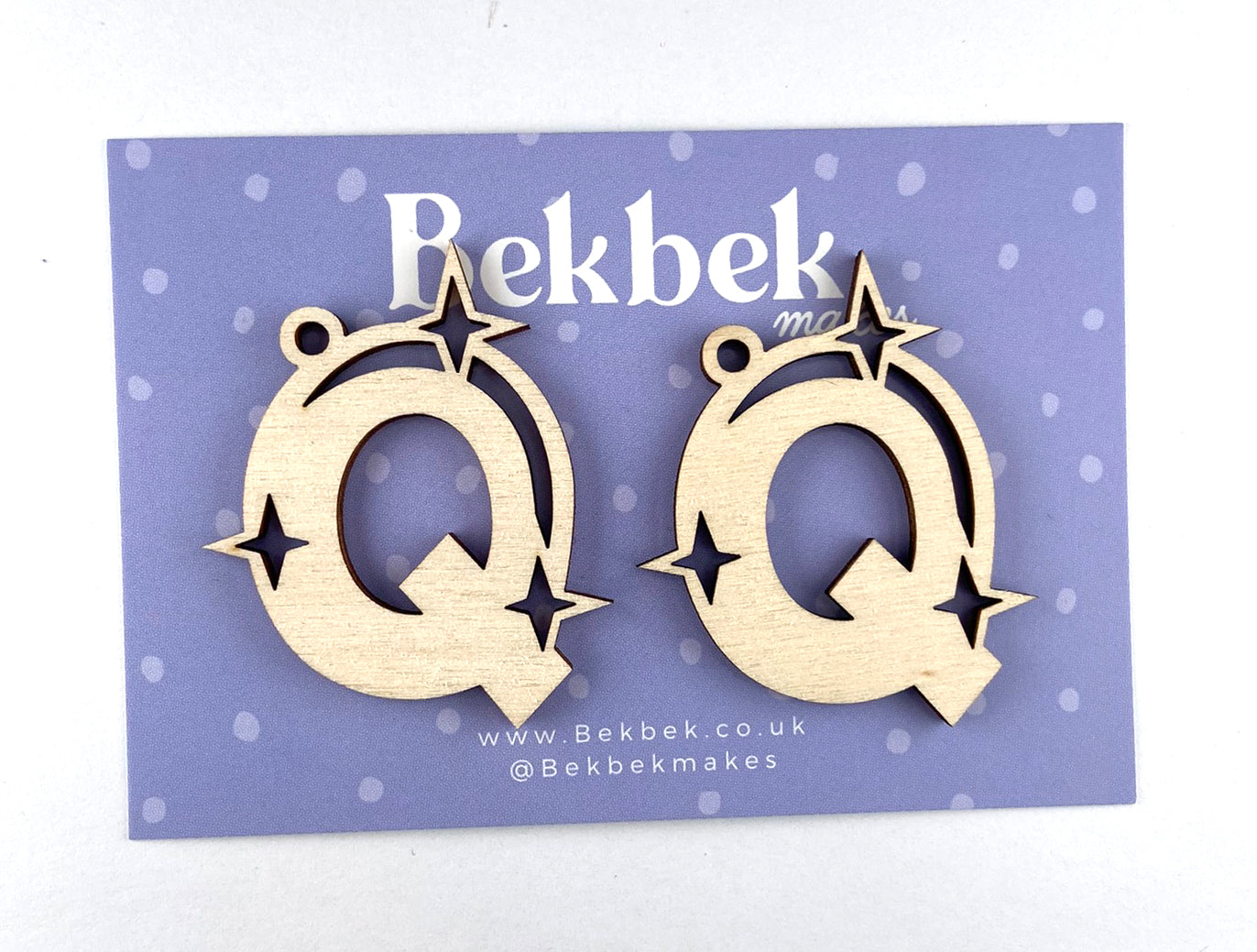 Alphabet Sparkle Keyring Wooden Blanks