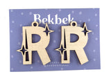 Alphabet Sparkle Keyring Wooden Blanks