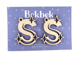 Alphabet Sparkle Keyring Wooden Blanks