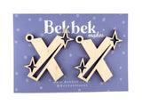 Alphabet Sparkle Keyring Wooden Blanks