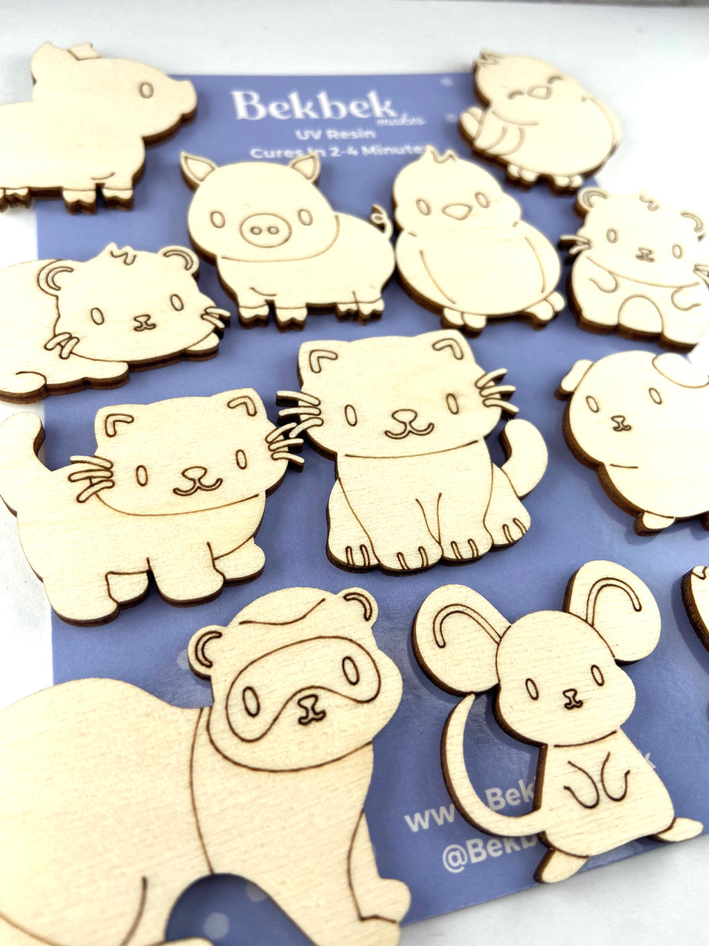 Cute Animals Wooden Shapes Card Embellishments/ Jewellery Blanks