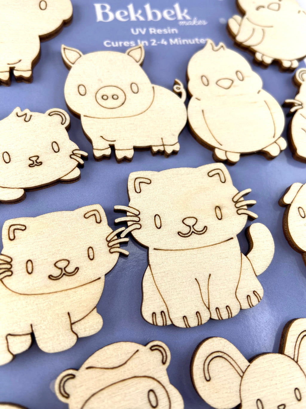 Cute Animals Wooden Shapes Card Embellishments/ Jewellery Blanks
