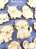 Cute Animals Wooden Shapes Card Embellishments/ Jewellery Blanks