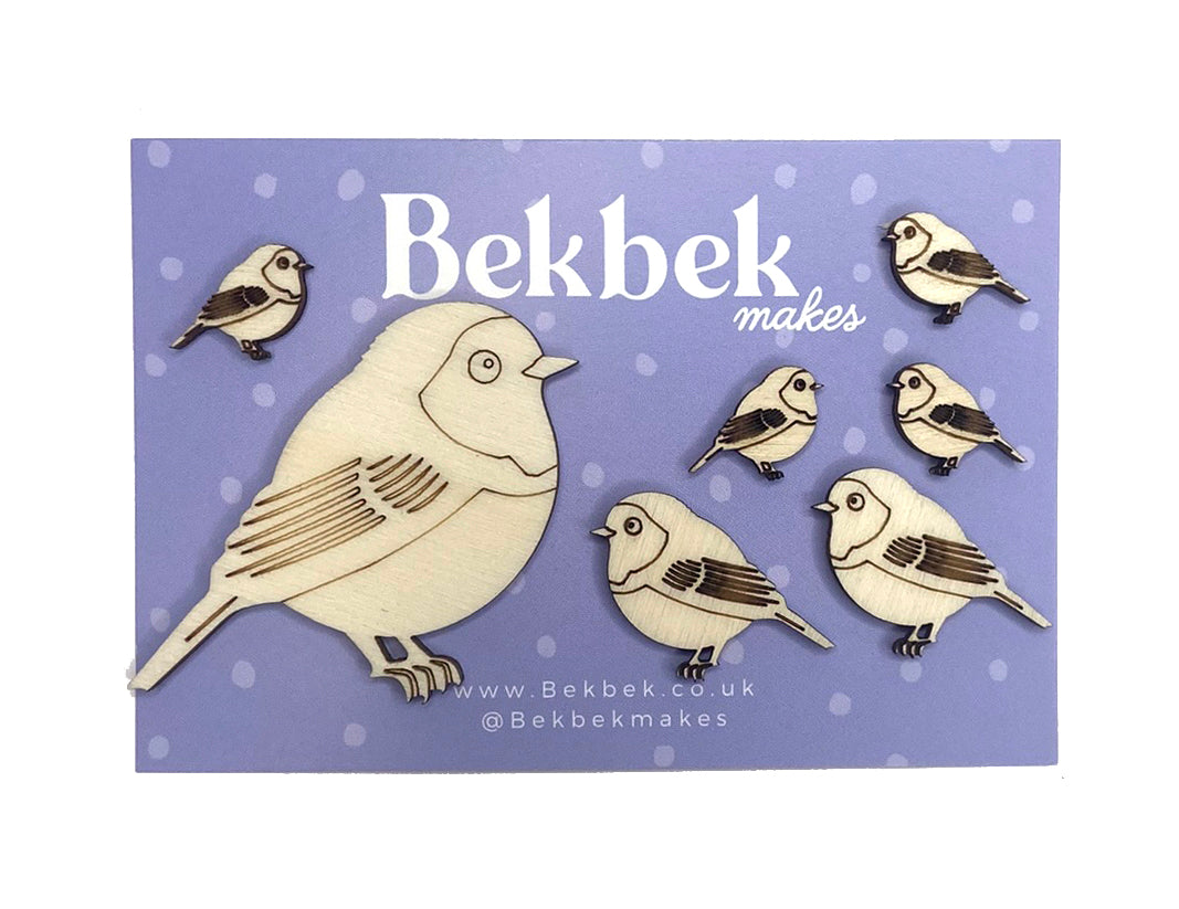 Robins  - Wooden Christmas Card Embellishments/ Jewellery Blanks