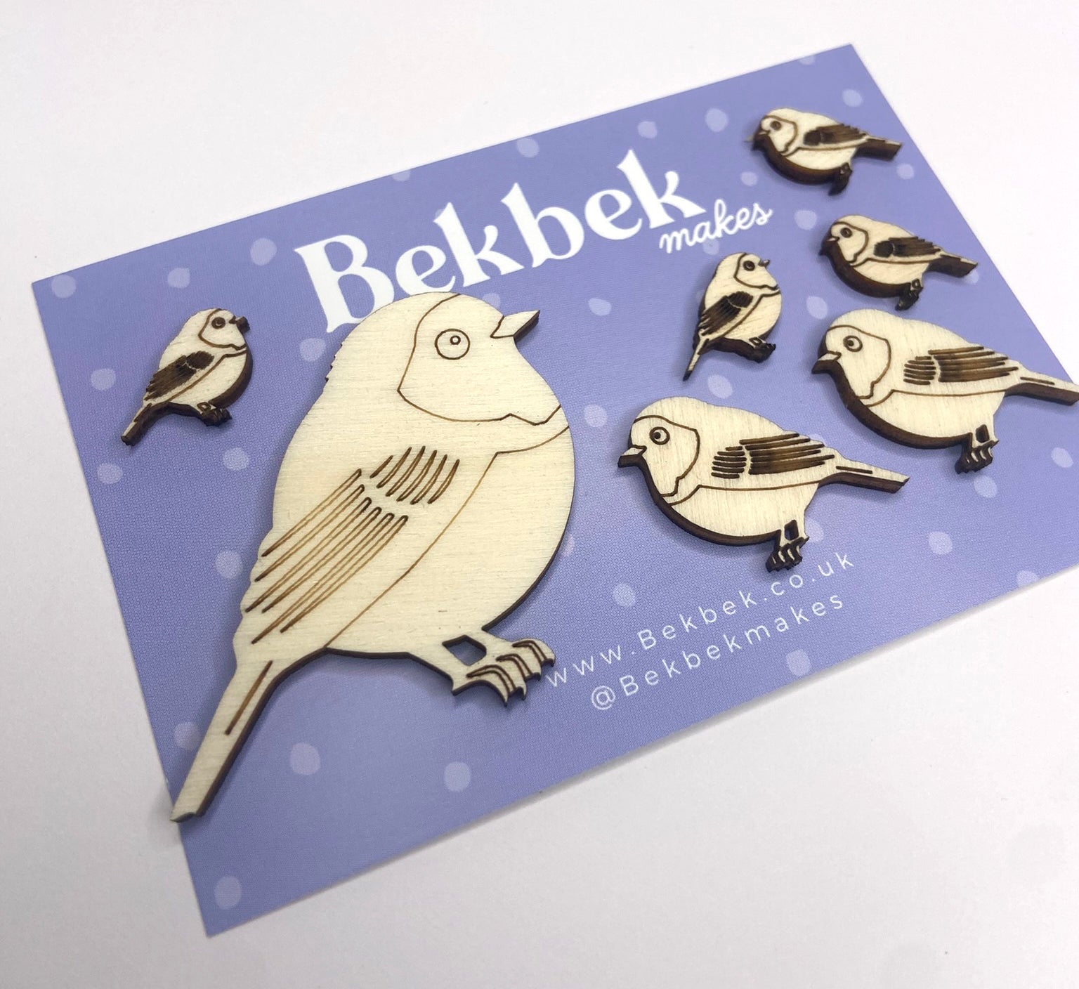 Robins  - Wooden Christmas Card Embellishments/ Jewellery Blanks
