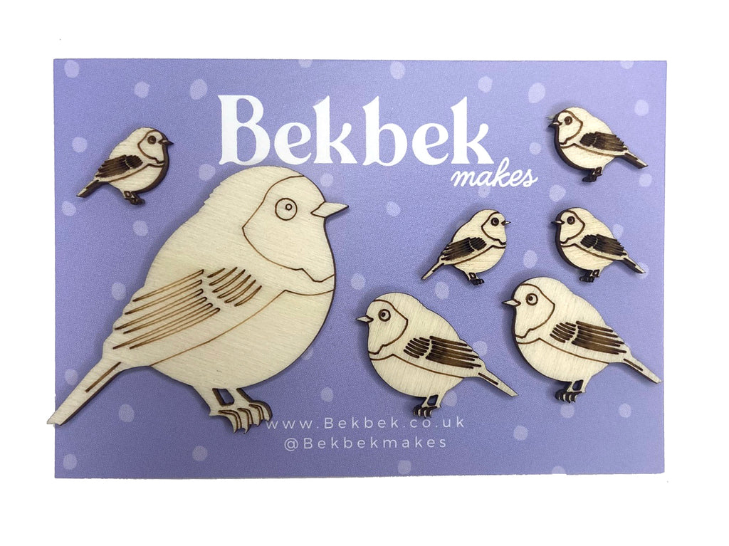 Robins  - Wooden Christmas Card Embellishments/ Jewellery Blanks