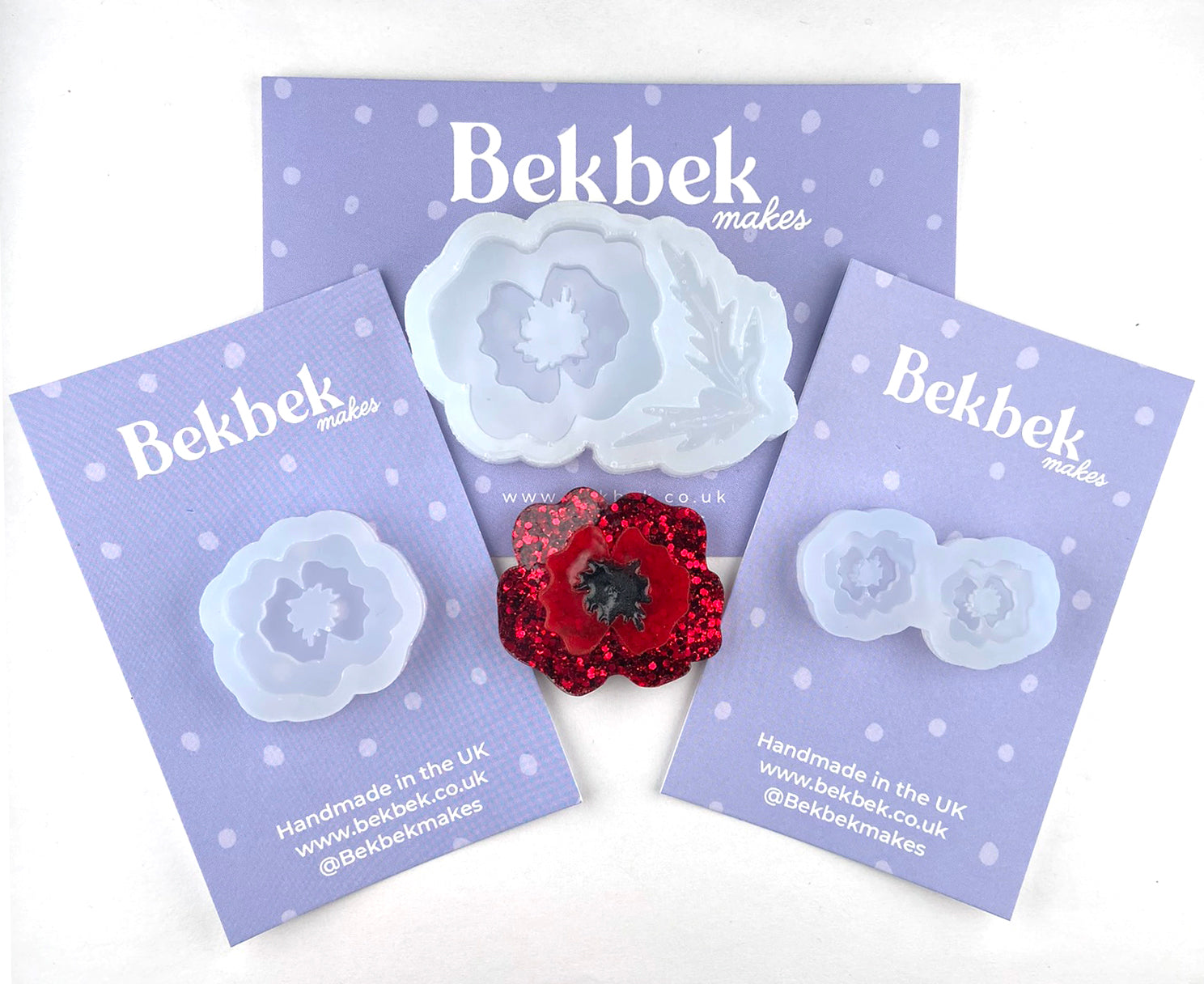 Poppy Layered Reusable Silcone Mould - Small, Medium & Large (with leaves)