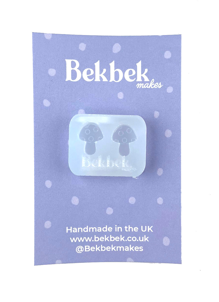 Toadstool Mushroom Reusable Silicone Mould - Earrings & Pin Sizes