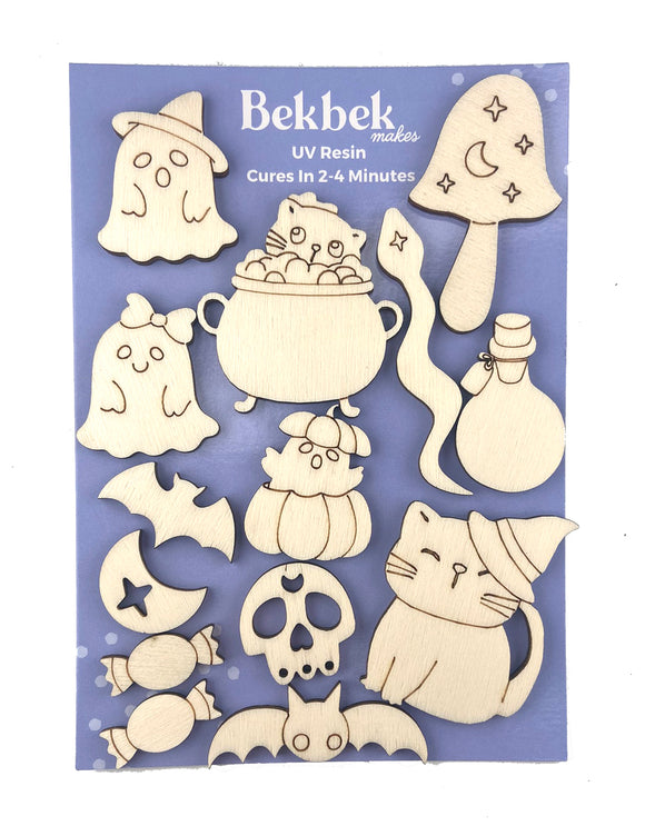 Halloween Cute Spooks Wooden Shapes