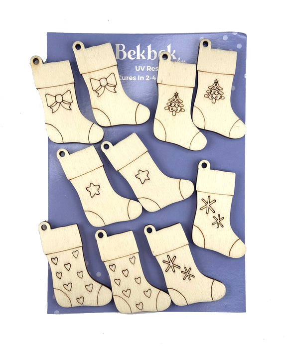 Christmas Stockings Wooden Shapes