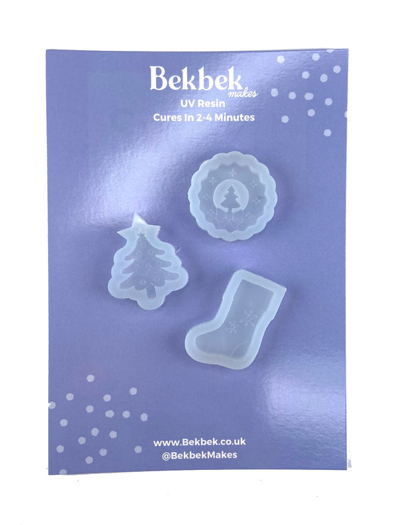 Christmas Reusable Silicone Moulds - Christmas Tree, Wreath, Stocking