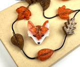 Autumn Fox Cord Necklace Kit - Reusable Silicone Mould & Powder Pigments