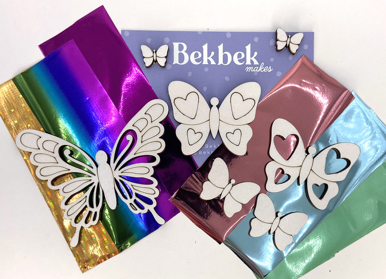 Butterfly and Foils Self Adhesive Wood Set
