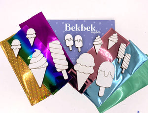 Ice cream and Foils Self Adhesive Wood Set