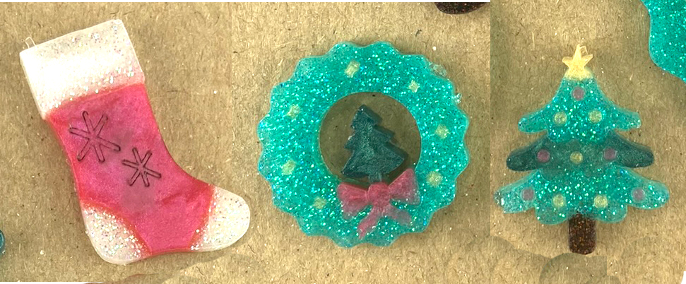 Christmas Reusable Silicone Moulds - Christmas Tree, Wreath, Stocking