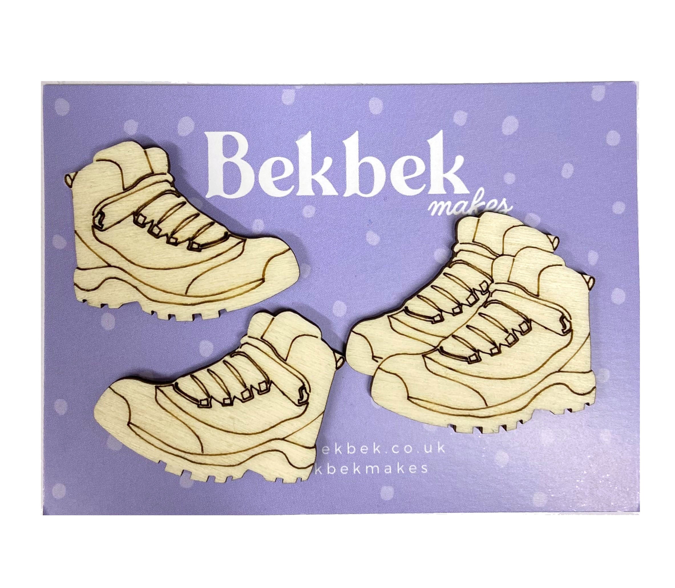 Hiking Boots Wooden Shapes