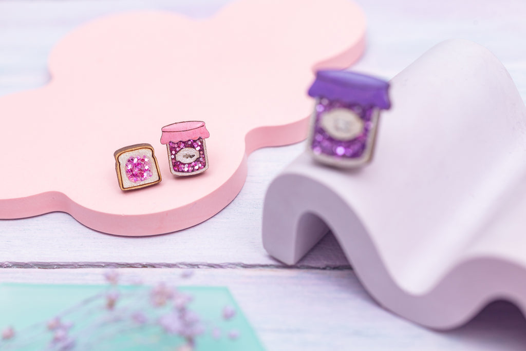 Jam & Toast Earrings - Strawberry