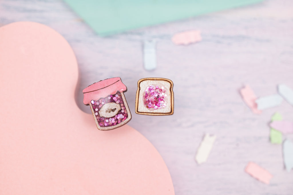 Jam & Toast Earrings - Strawberry