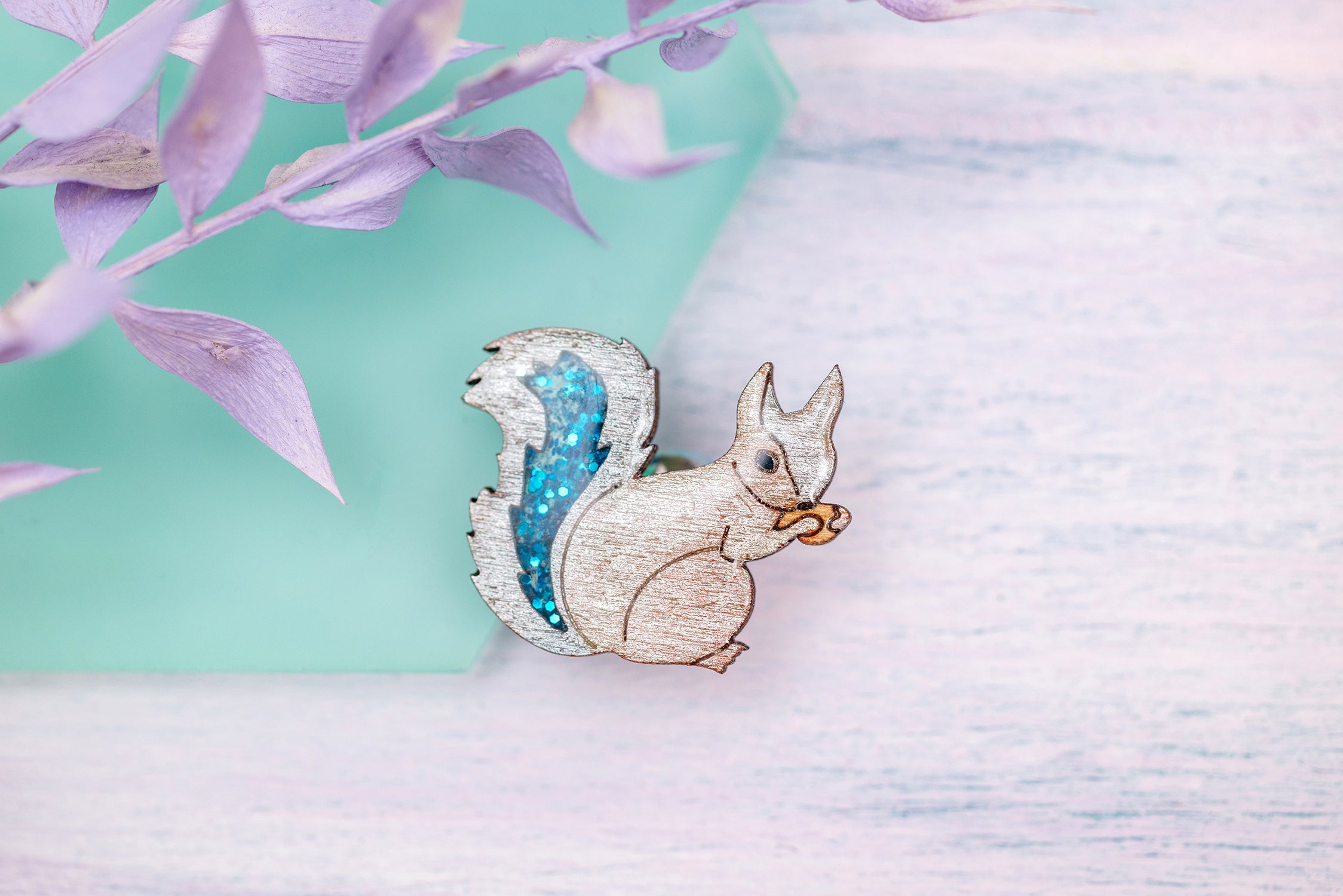 Grey Squirrel Pin Badge