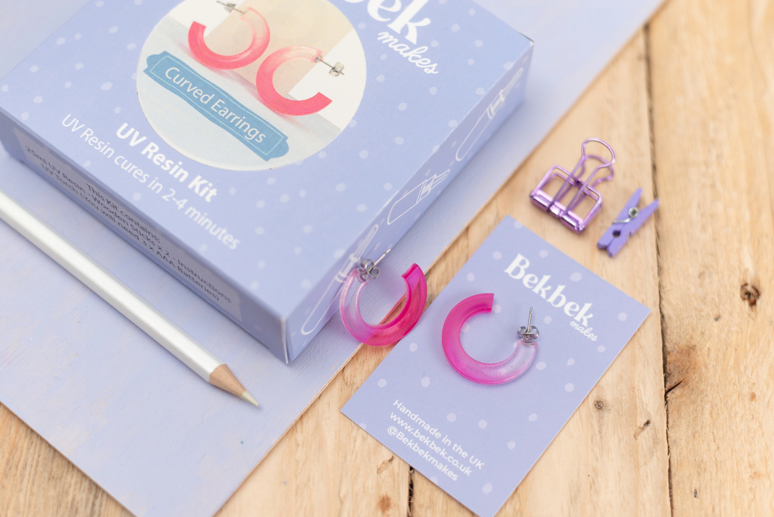 Curved Earrings UV Resin Kit
