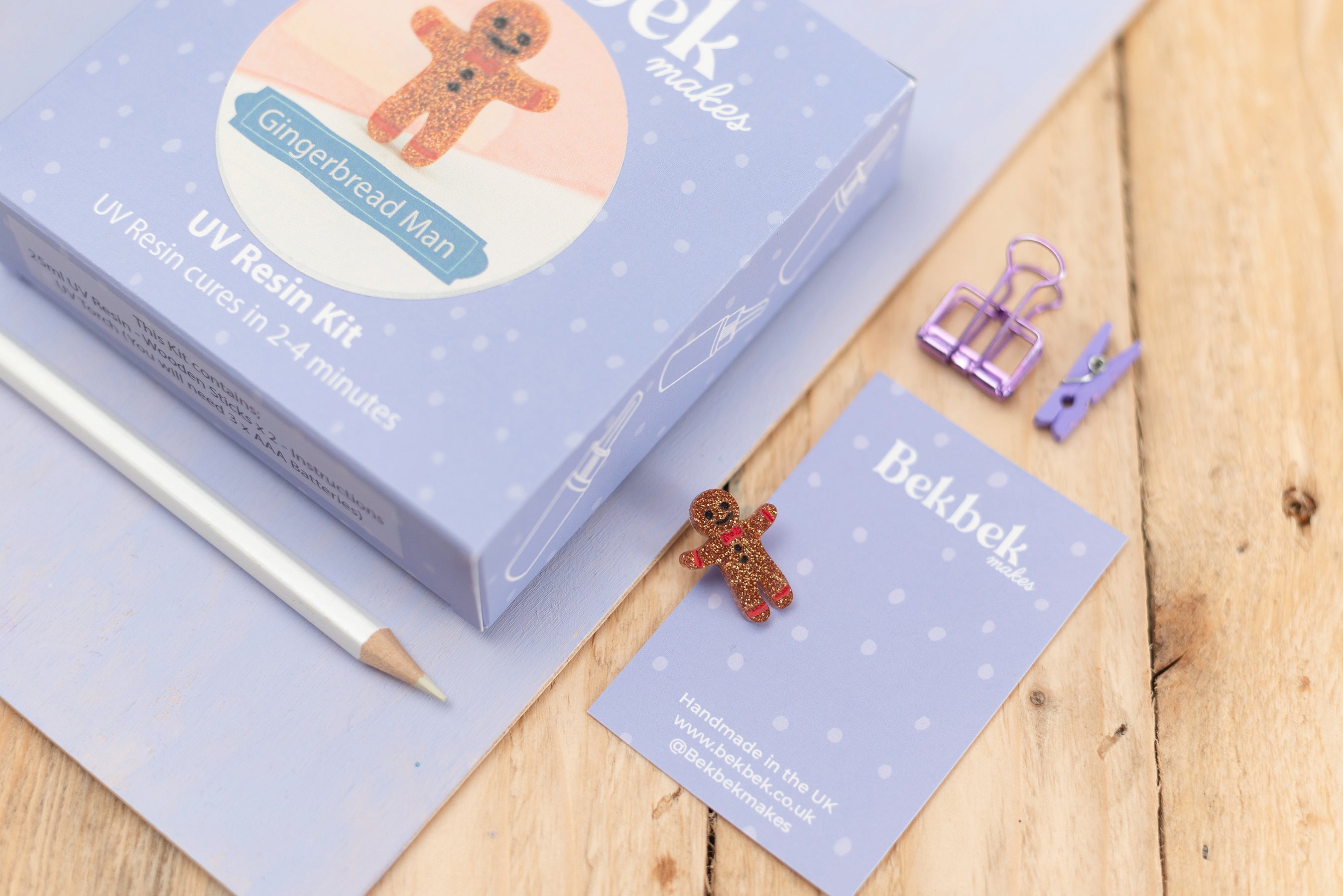Gingerbread Man Pin UV Resin Kit