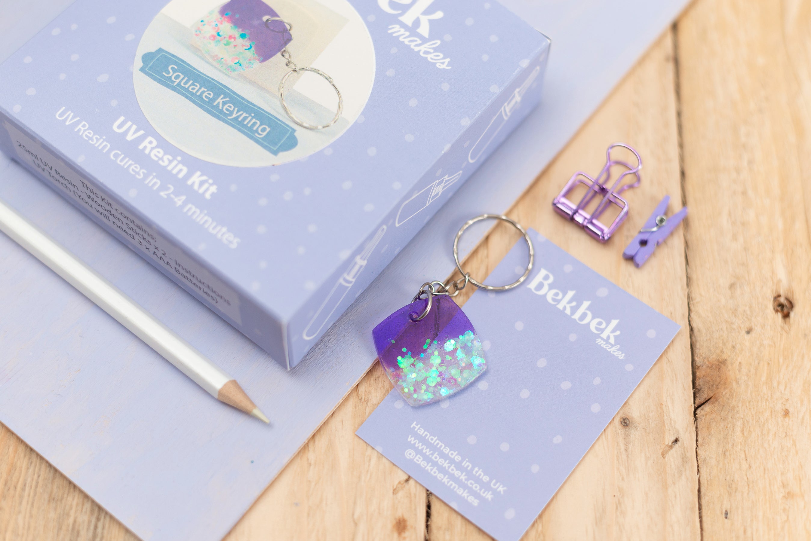 Square Keyring UV Resin Kit