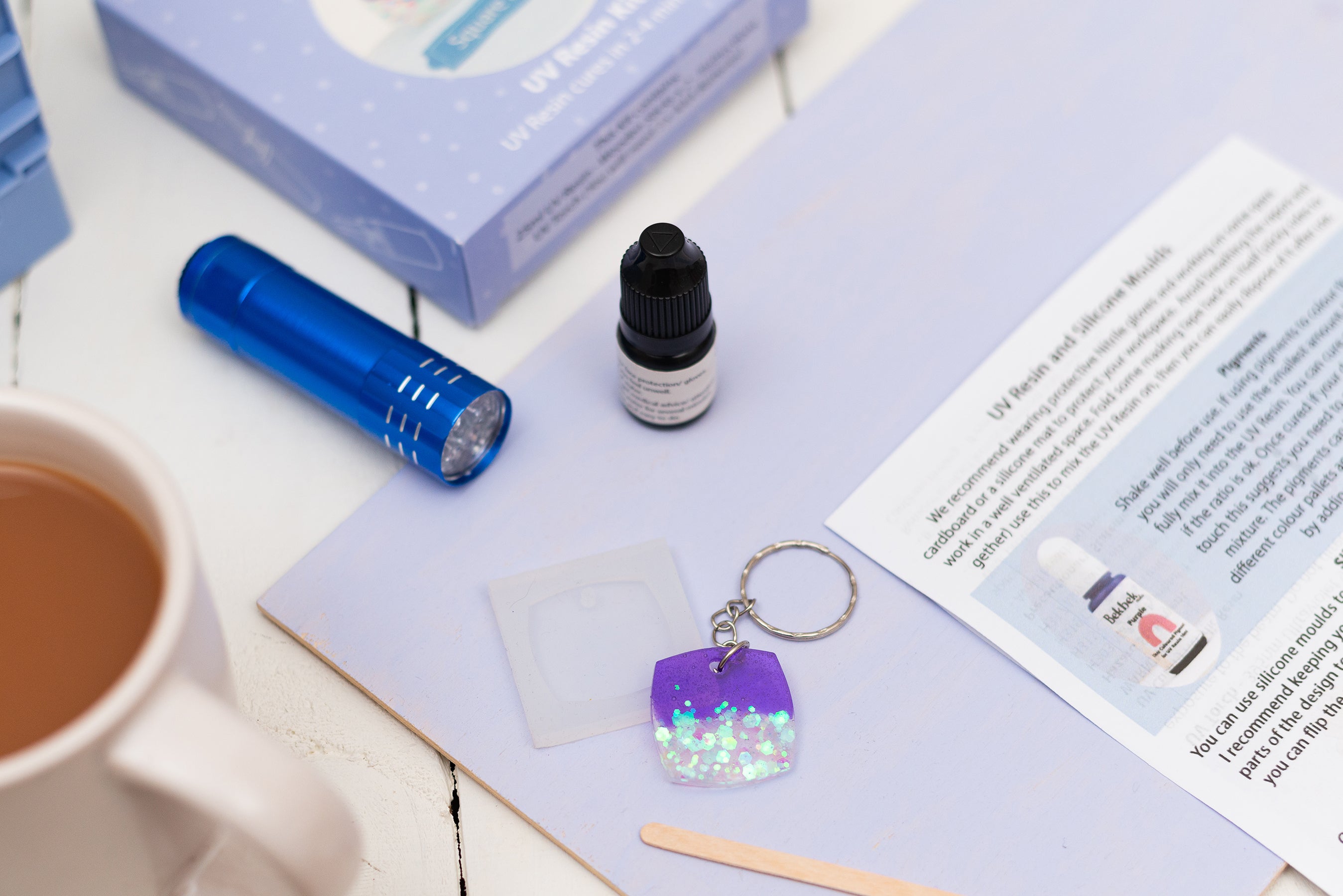 Square Keyring UV Resin Kit