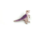 Velociraptor Pin Badge - Pastel Purple and Dark Purple