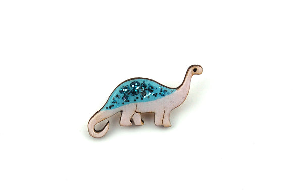 Diplodocus Pin Badge - Pastel Purple and Blue