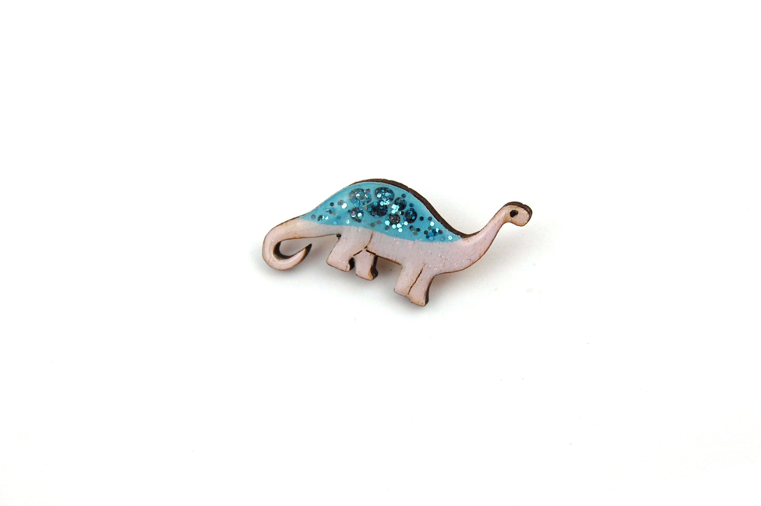 Diplodocus Pin Badge - Pastel Purple and Blue