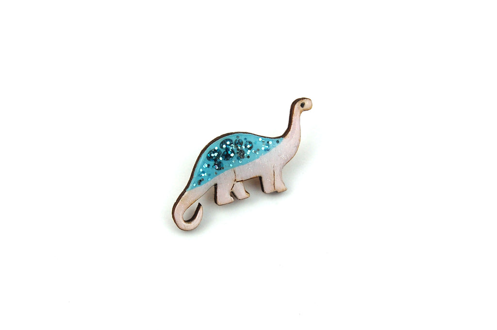 Diplodocus Pin Badge - Pastel Purple and Blue
