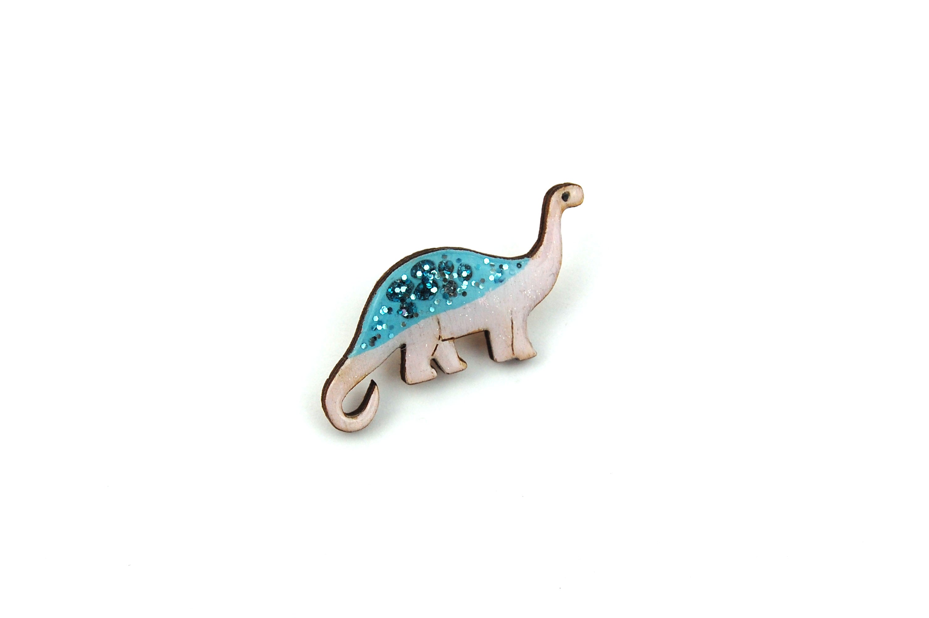 Diplodocus Pin Badge - Pastel Purple and Blue