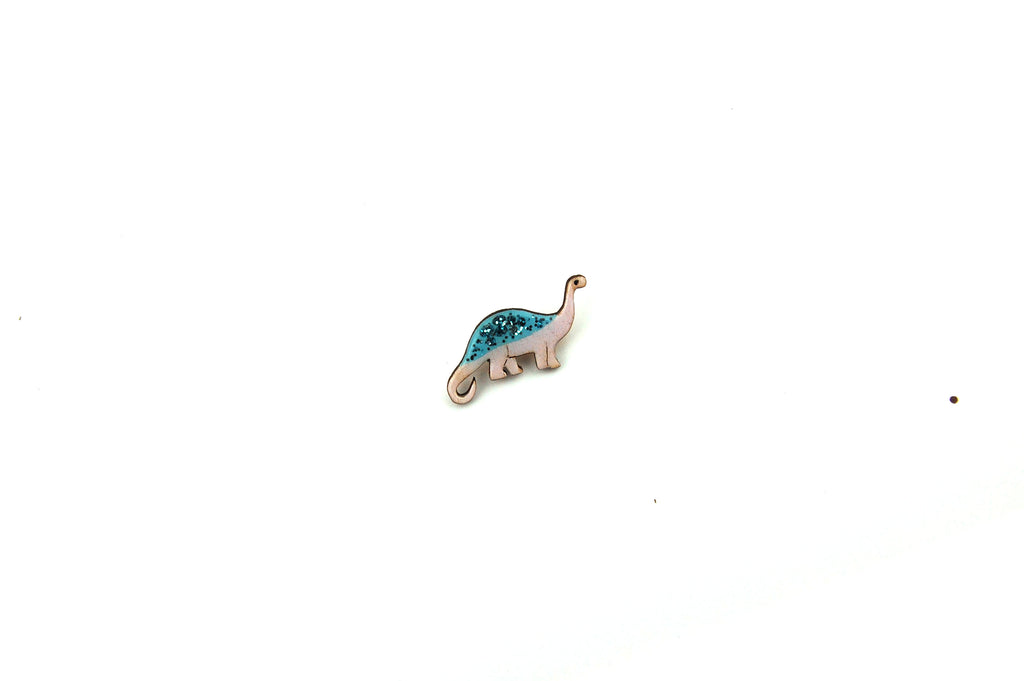 Diplodocus Pin Badge - Pastel Purple and Blue