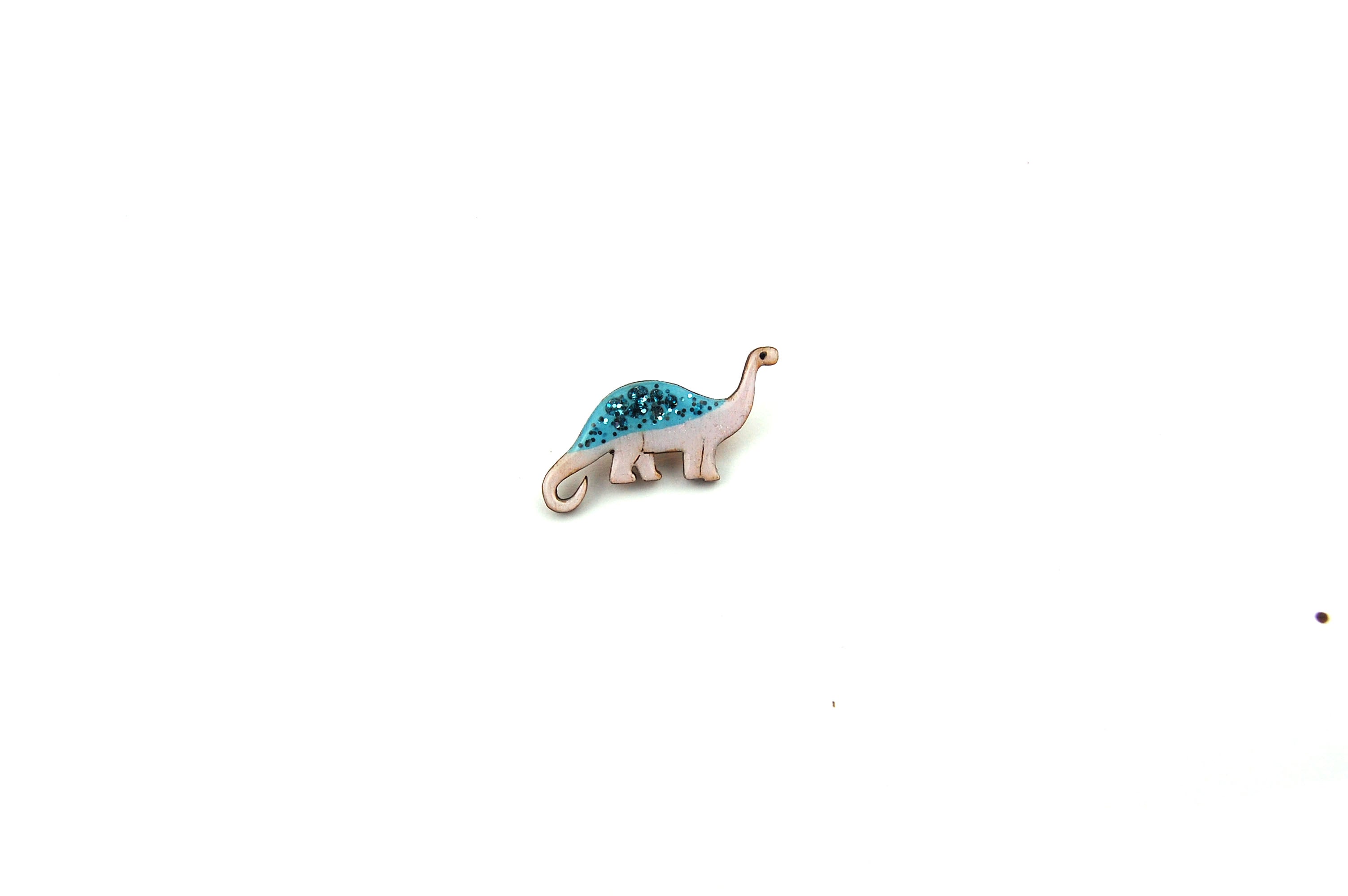 Diplodocus Pin Badge - Pastel Purple and Blue