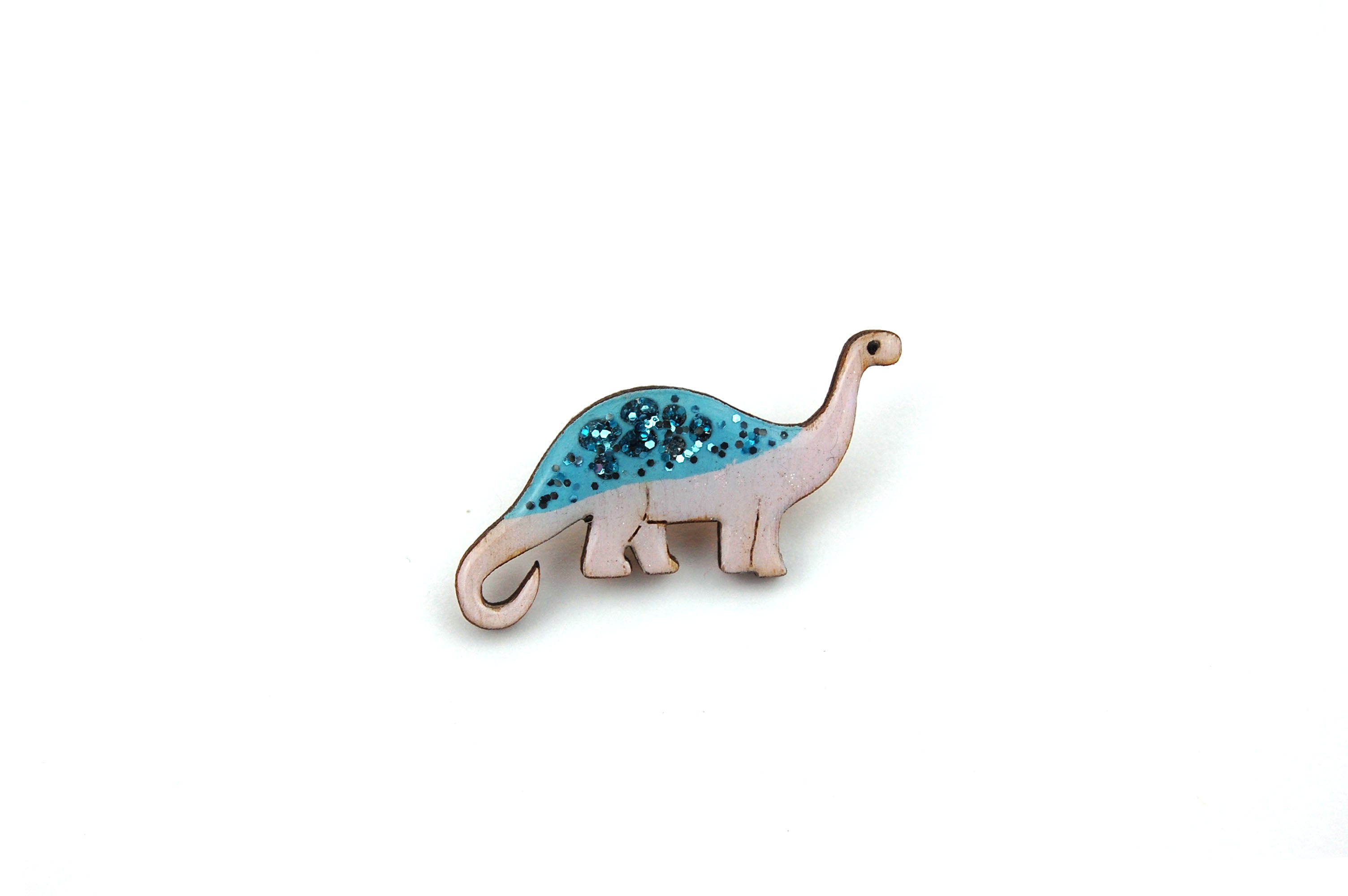 Diplodocus Pin Badge - Pastel Purple and Blue
