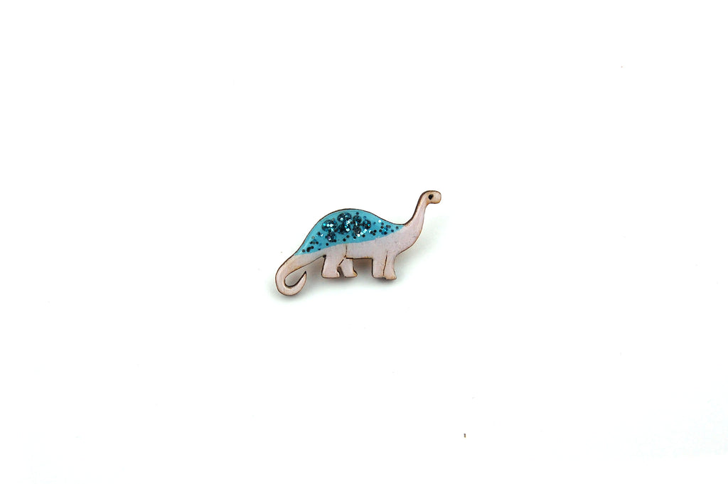 Diplodocus Pin Badge - Pastel Purple and Blue
