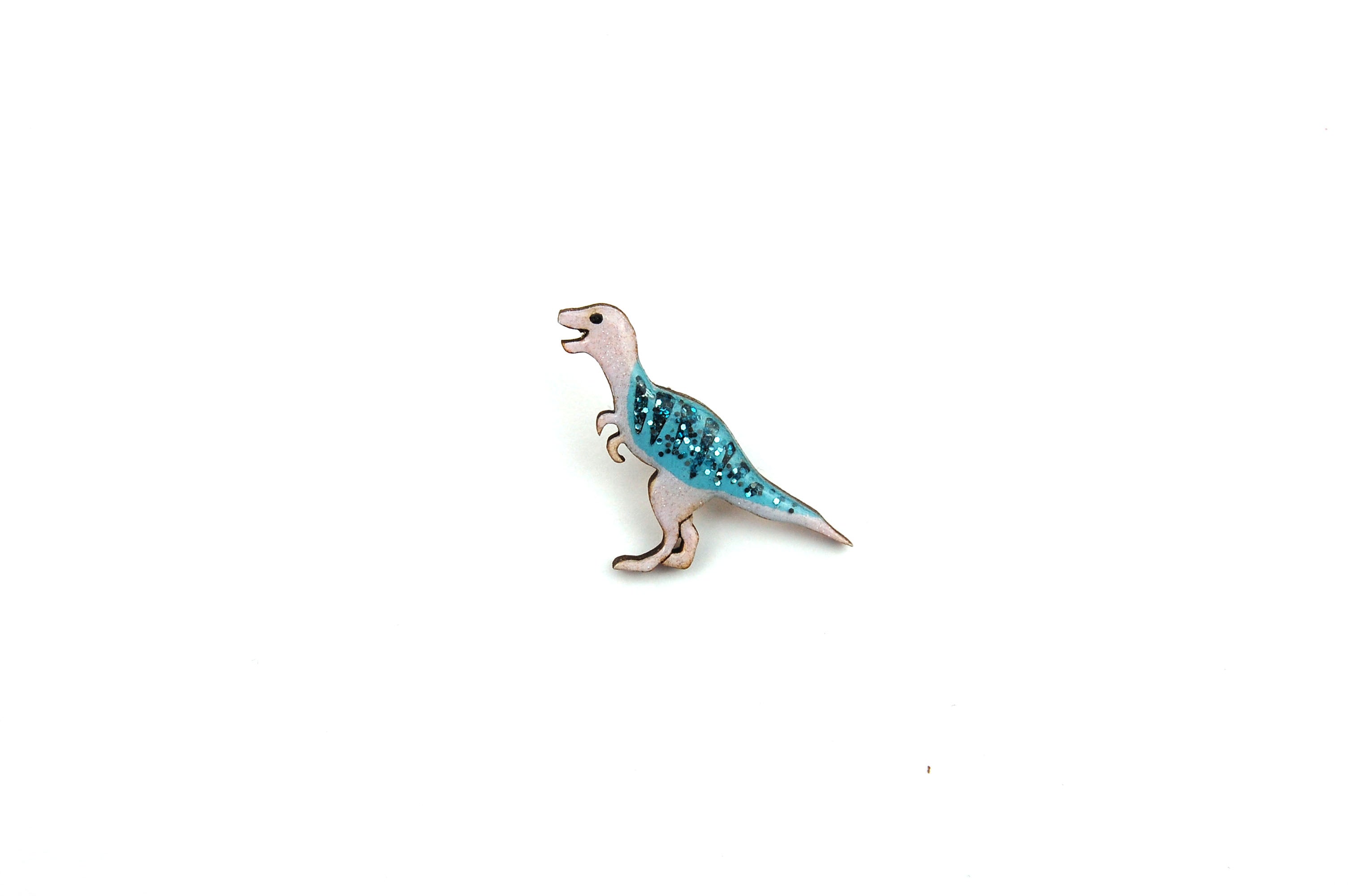 Tyrannosaurus Rex T Rex Dinosaur Pin Badge - Pastel Purple and Blue