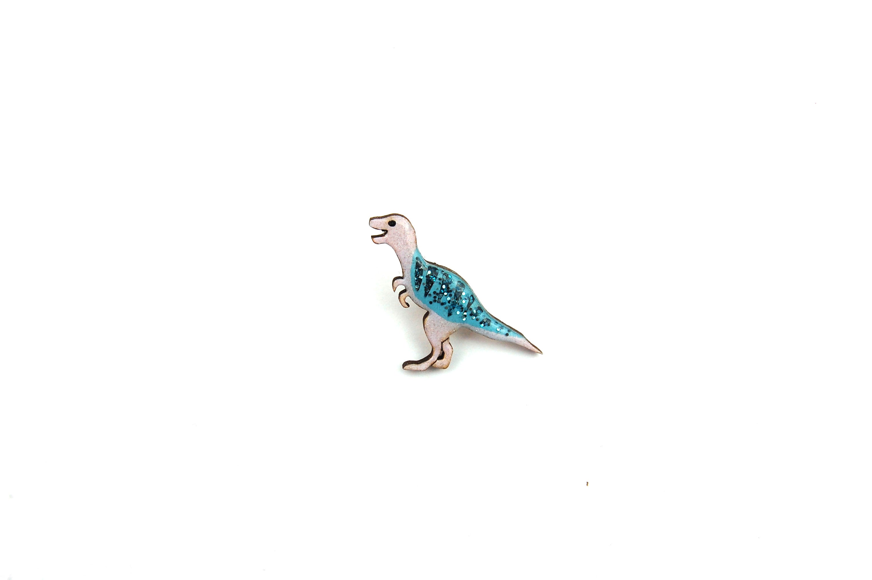 Tyrannosaurus Rex T Rex Dinosaur Pin Badge - Pastel Purple and Blue