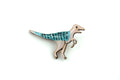 Pastel Purple and Blue Velociraptor Pin Badge