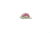Stegosaurus Pin Badge - Pink & Green