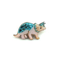 Triceratops Pin Badge- Glittery Pastel Purple & Blue