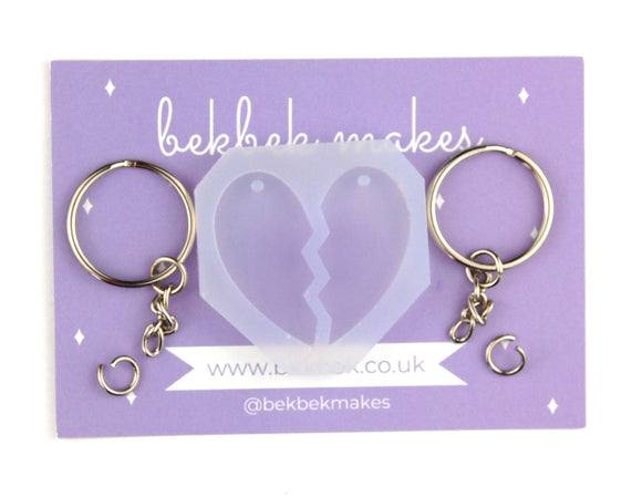Best Friends Heart Keyring Reusable Silicone Mould