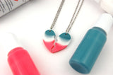 Best Friends Heart Necklace Reusable Silicone Mould