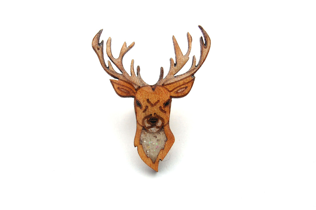 Stag Reindeer Pin Badge